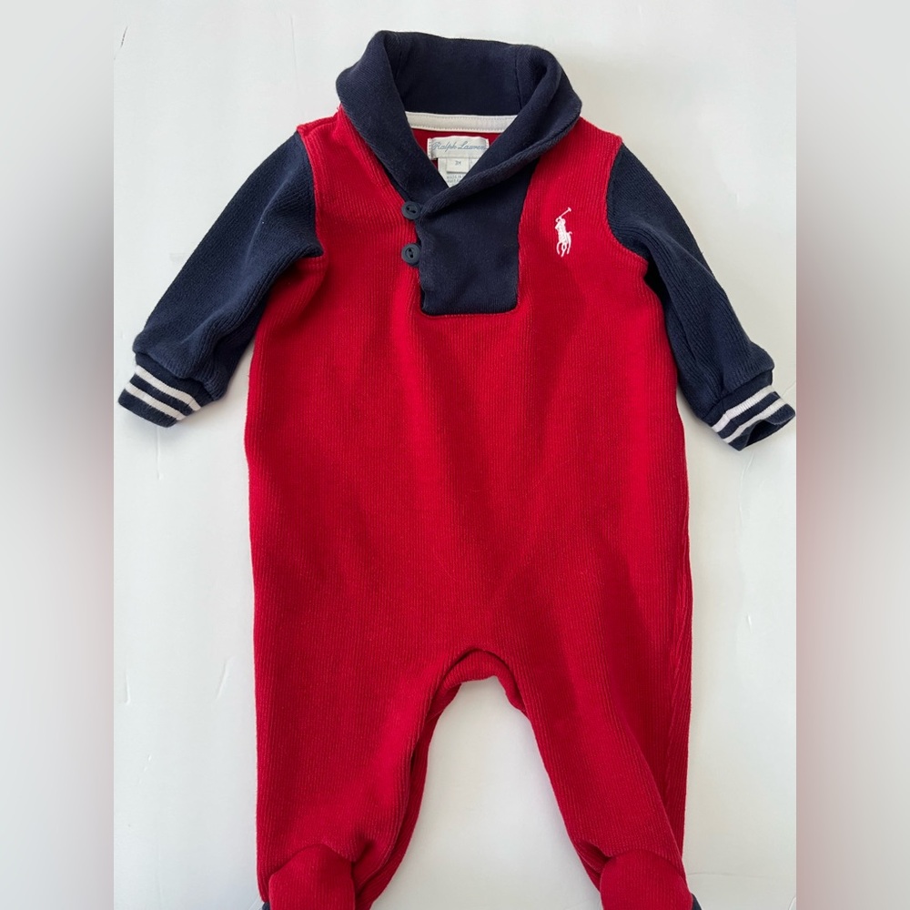 Ralph Lauren Boys French Rib Cotton Shawl Collar 0-3 month